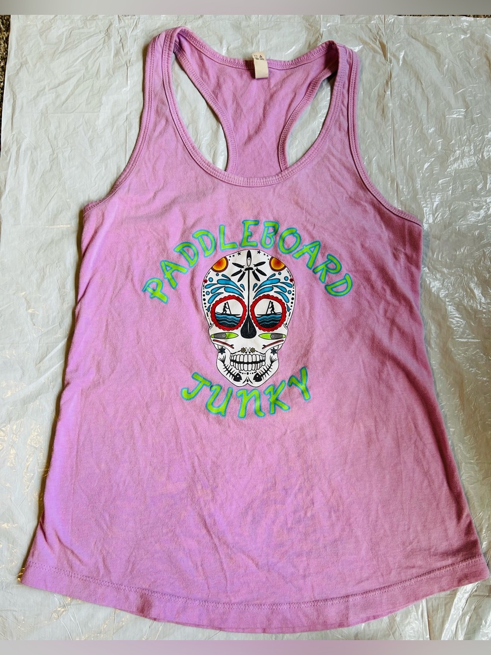 Paddleboard Junky Pink Racerback Graphic Tank